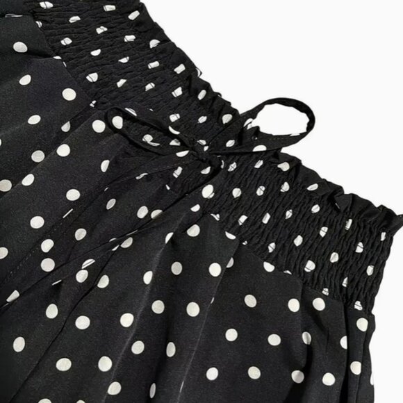 Polka Dot Printed Wide Leg Pants and Red Pant - Picture 3 of 3